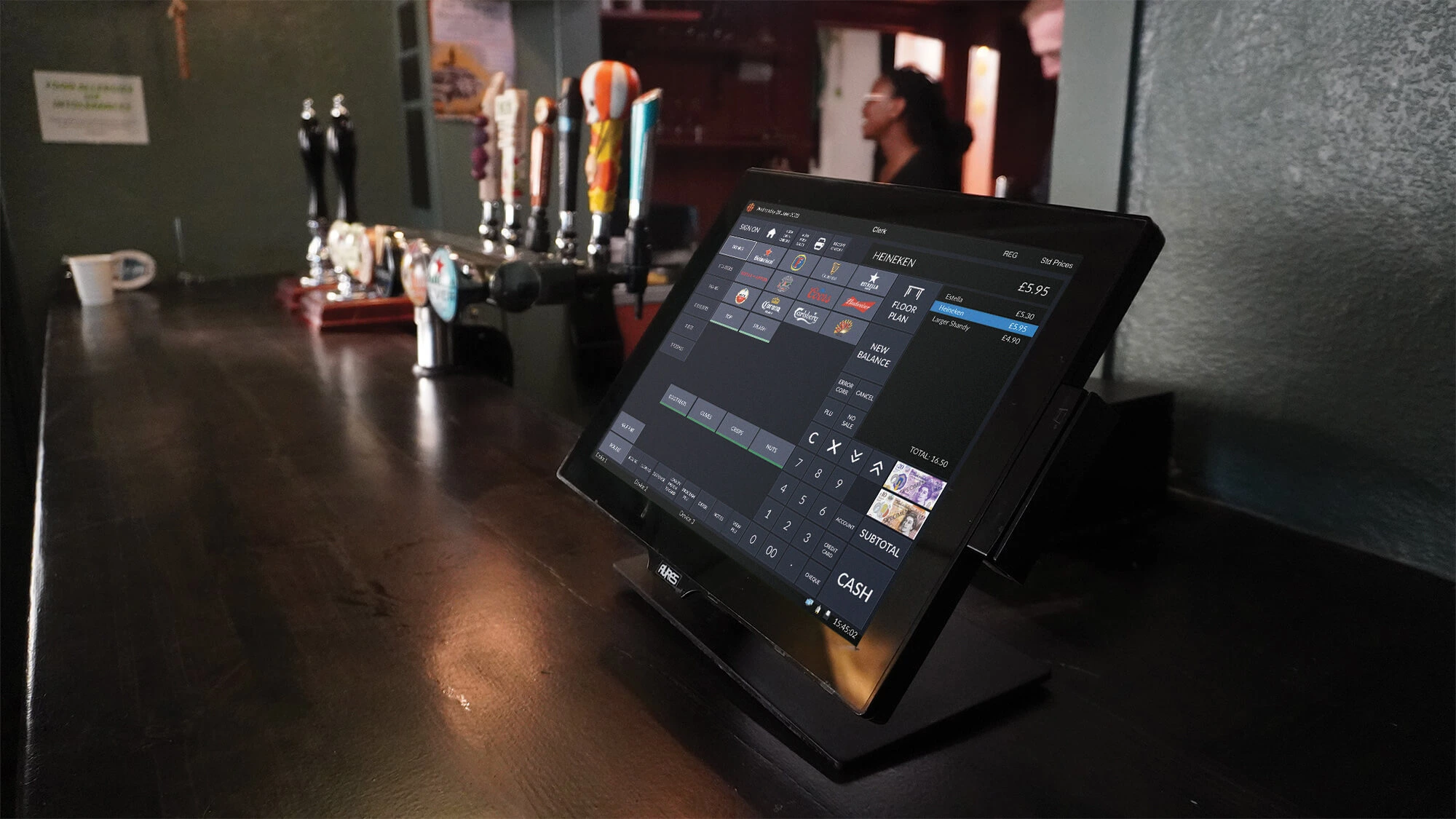 Bar using hospitality EPOS system