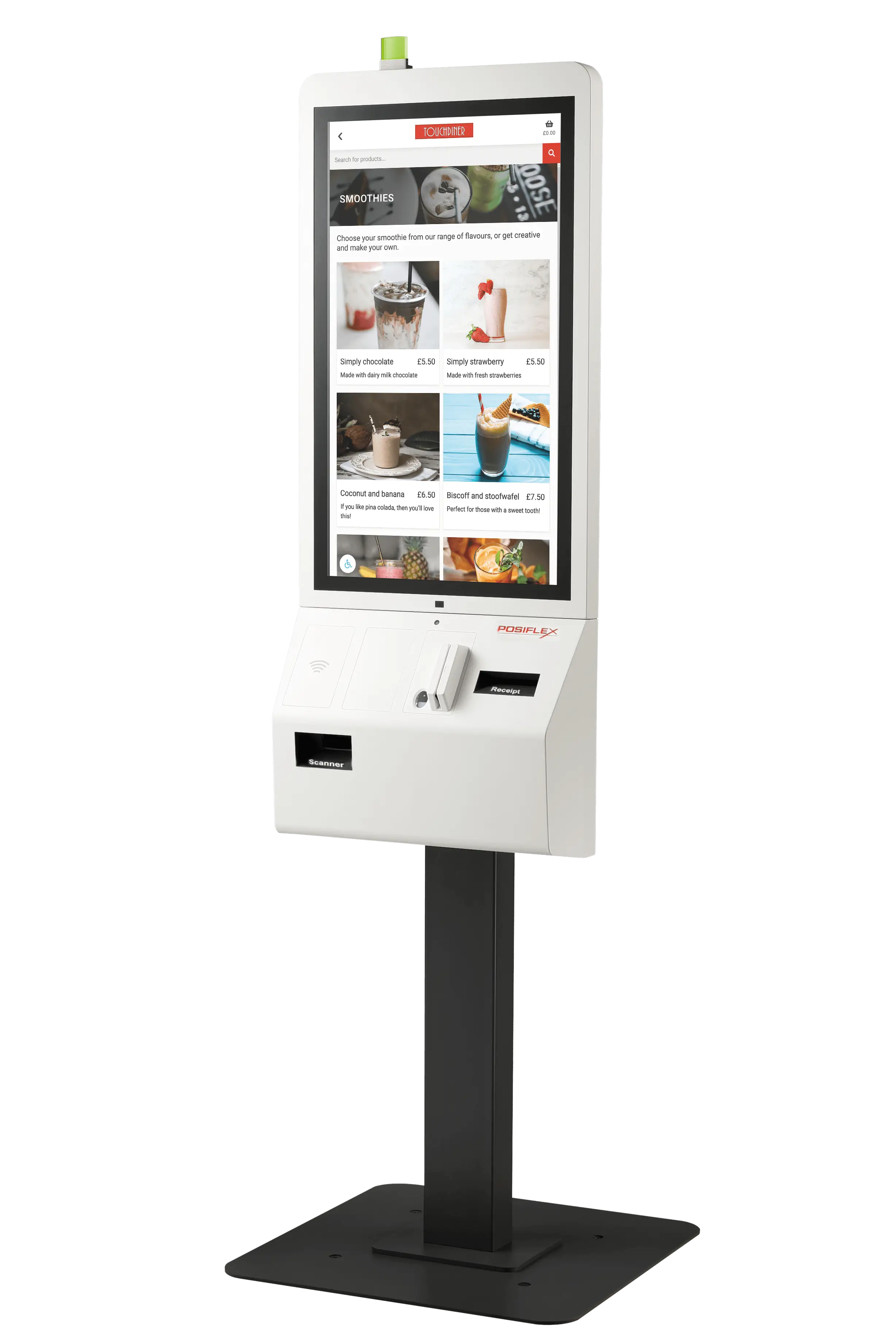 TouchPoint Lite EPOS software showing a Samsung Table on a stand in Sales Mode